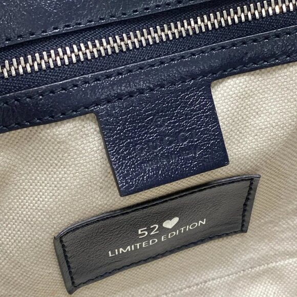 Auth GUCCI GG Marmont Quilting Small Shoulder Bag Red Navy Jacquard - Picture 13 of 14